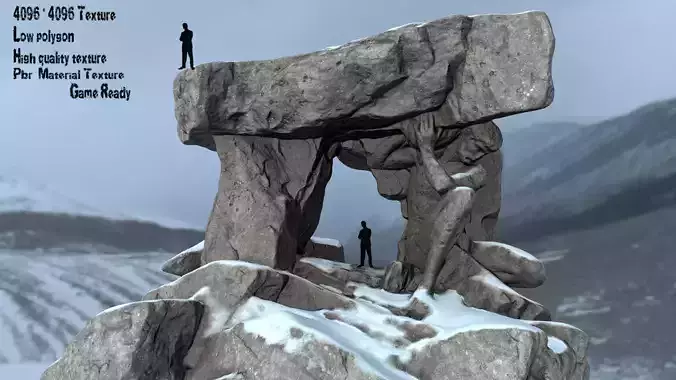 Gateway rock with snow