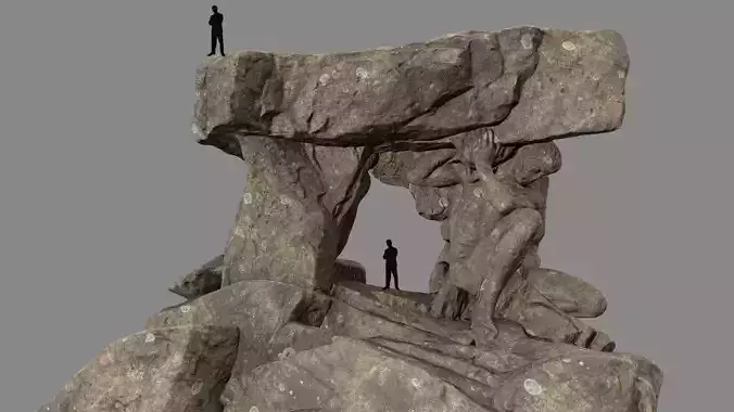 Gateway rock sculpture Low-poly 3D model