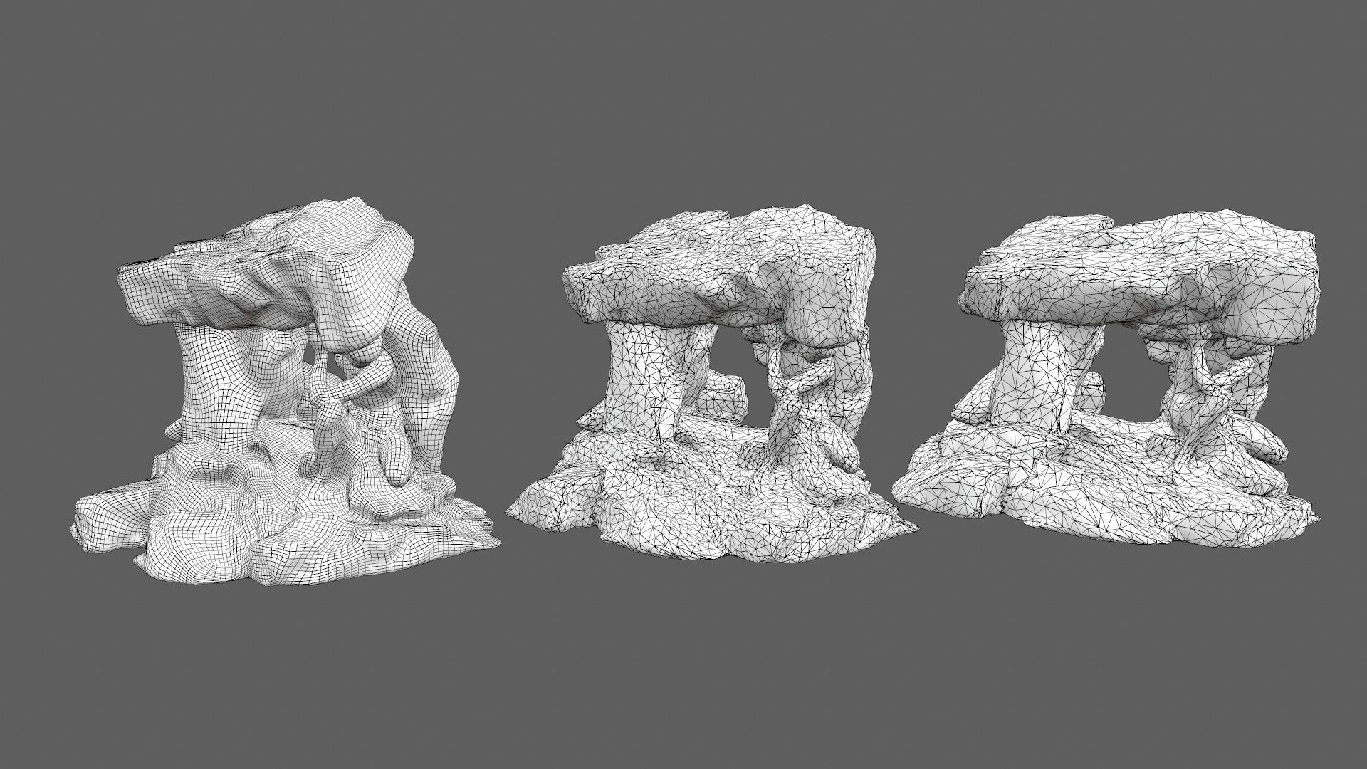 Gateway piece of rock with flames Low-poly 3D model_13