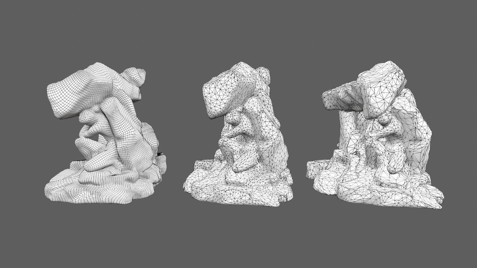 Gateway piece of rock with flames Low-poly 3D model_14