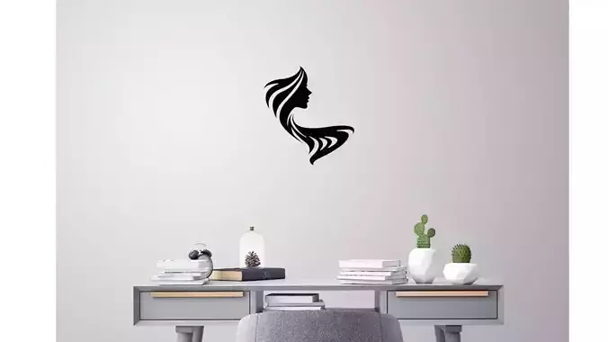 WOMAN SILHOUETTE FACE WALL DECORATION 1