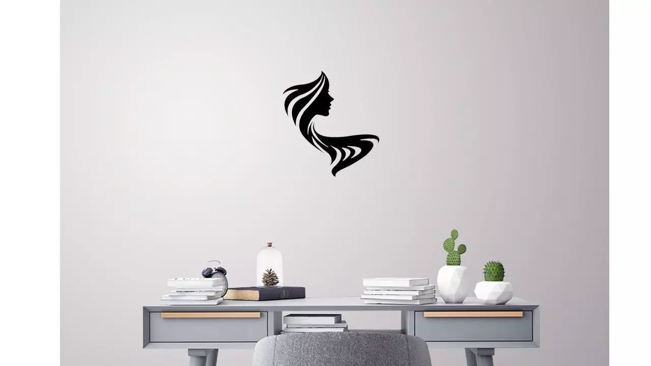 WOMAN SILHOUETTE FACE WALL DECORATION 1 3D print model_0