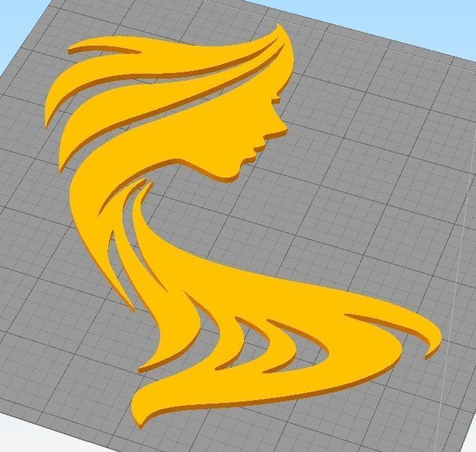 WOMAN SILHOUETTE FACE WALL DECORATION 1 3D print model_3