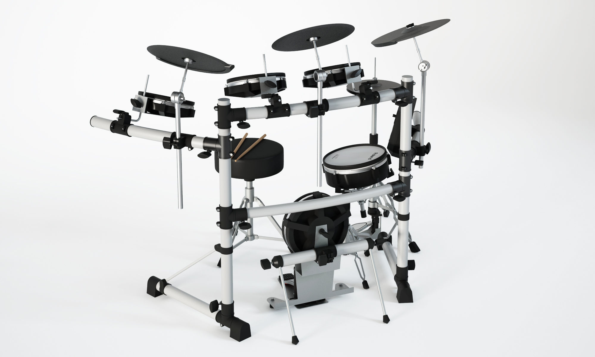 Electronic drum set 3D model_5