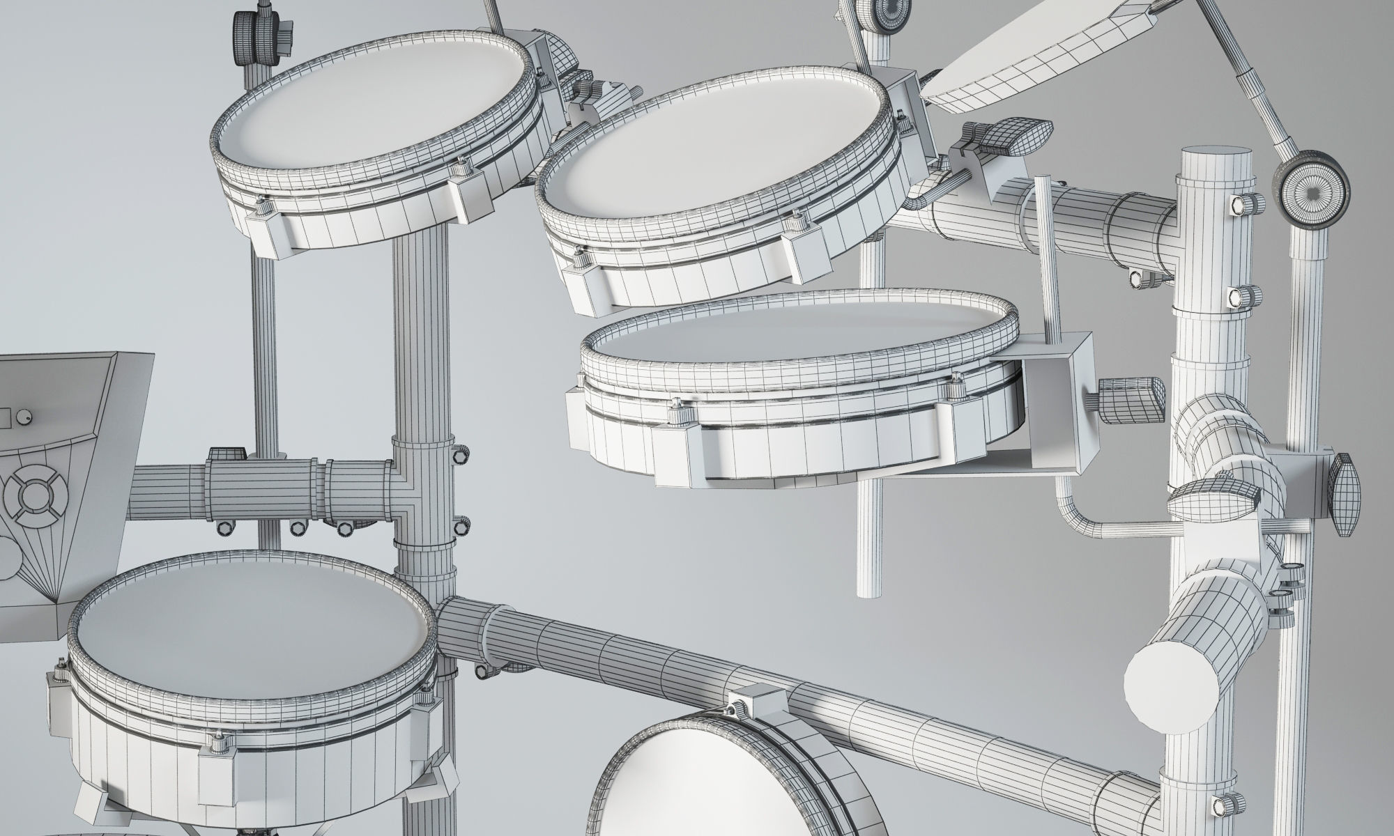 Electronic drum set 3D model_4