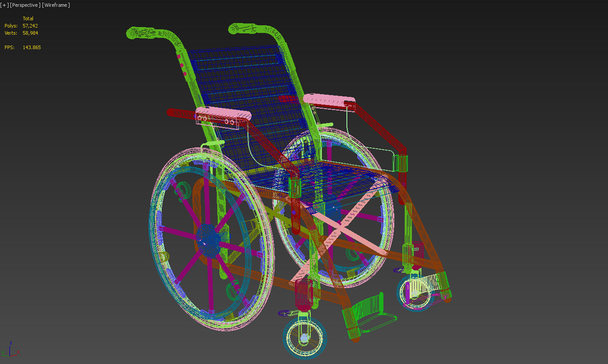 Wheelchair 3D model_7