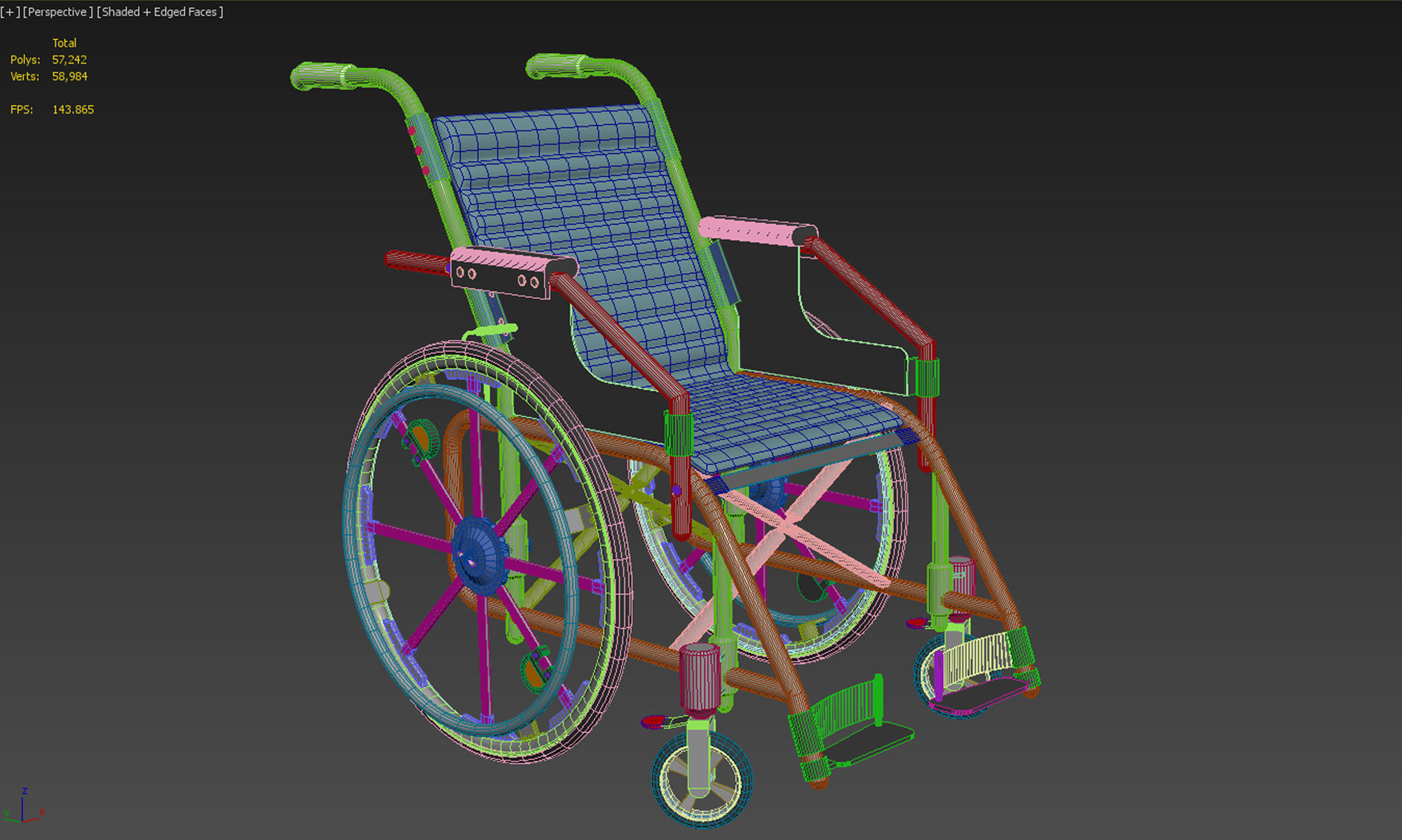 Wheelchair 3D model_6