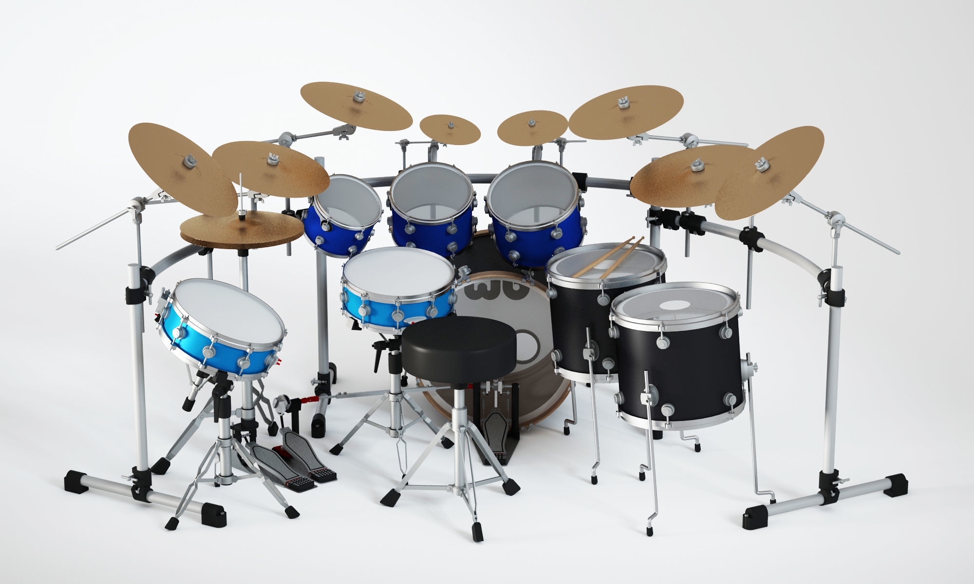Drum set dw kit 3D model_3