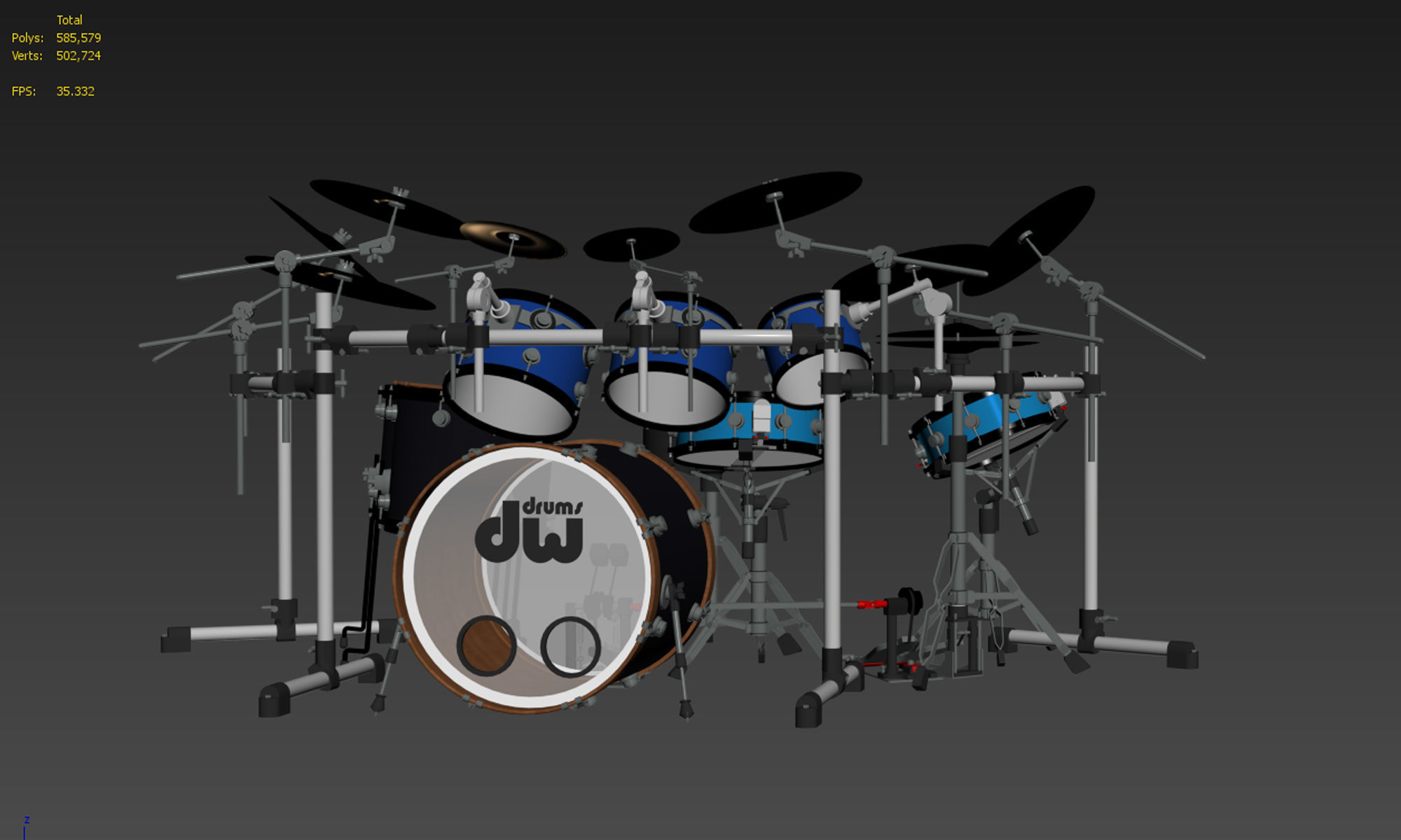 Drum set dw kit 3D model_8