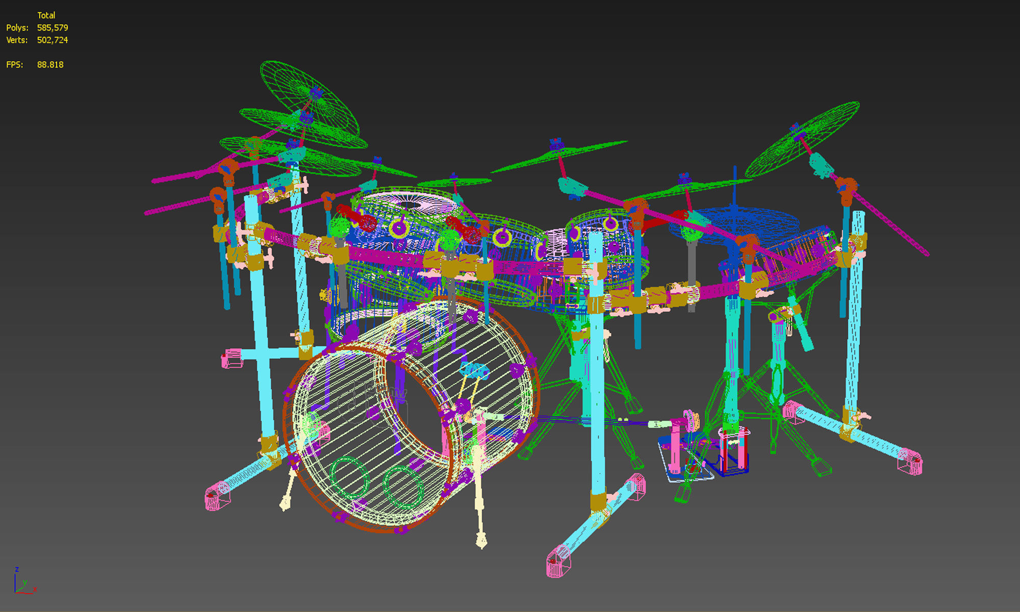 Drum set dw kit 3D model_9