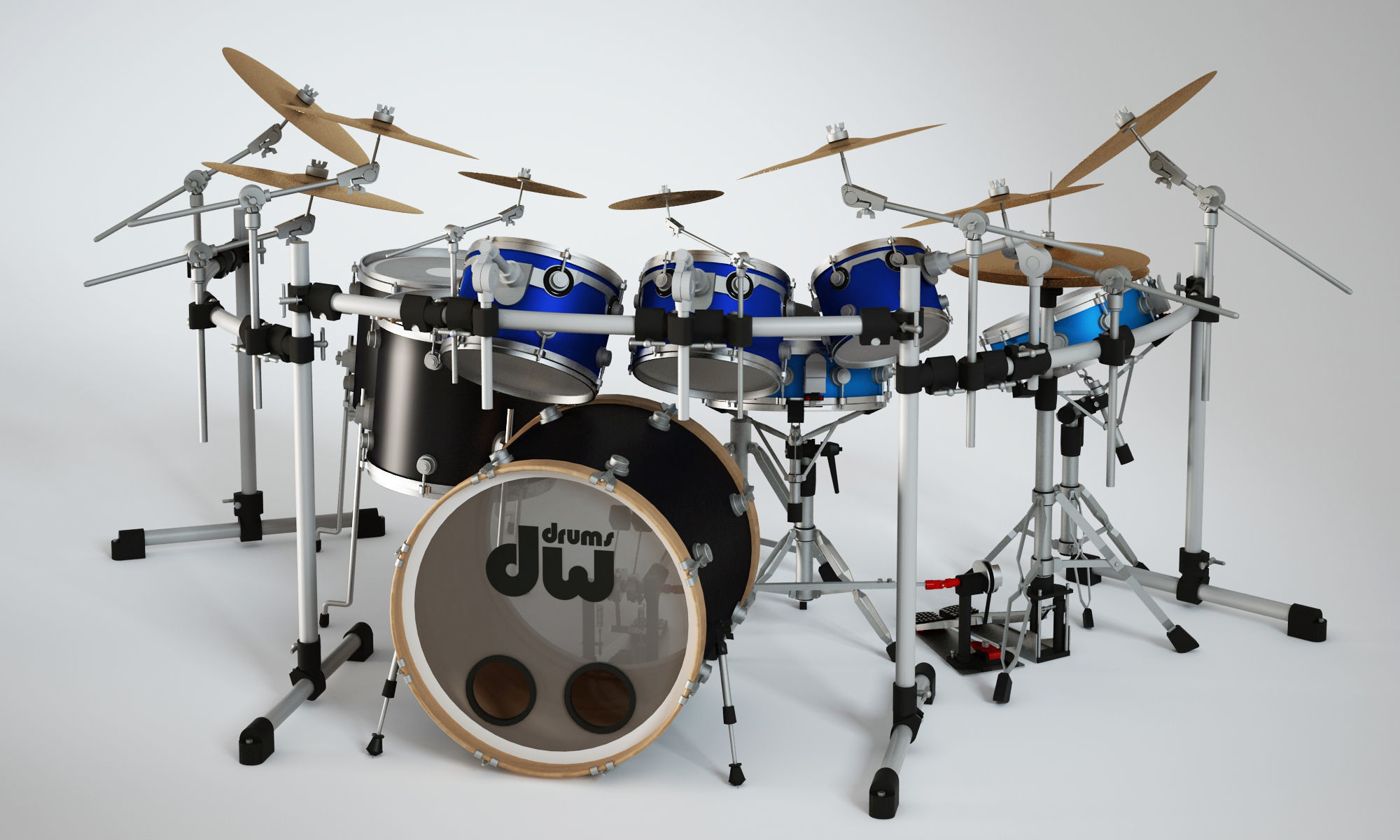 Drum set dw kit 3D model_1