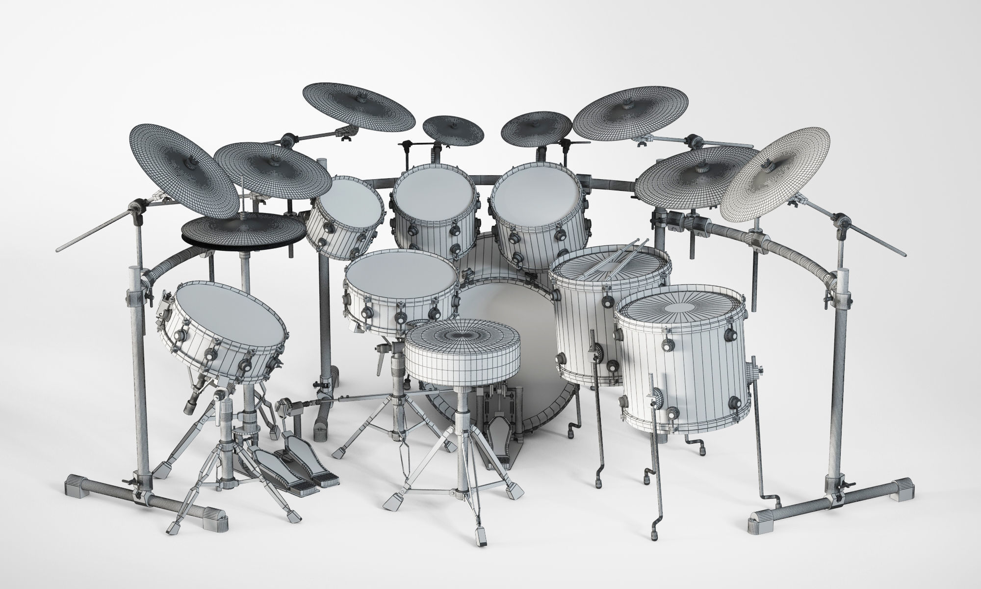 Drum set dw kit 3D model_4