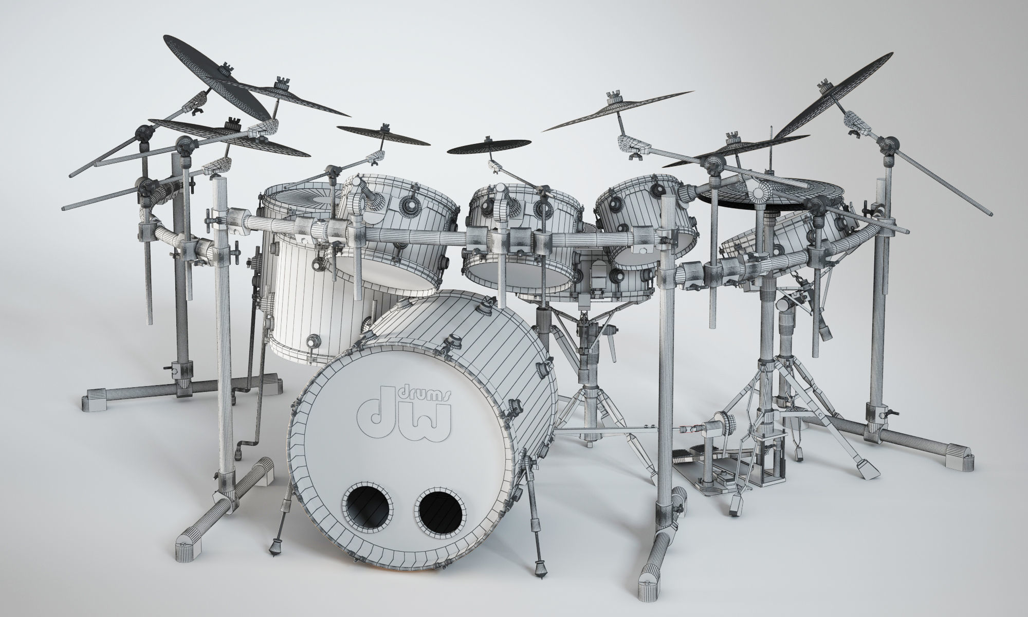 Drum set dw kit 3D model_2
