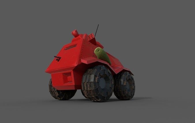 stylized tank Low-poly 3D model