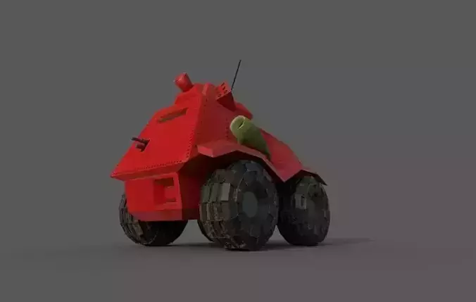 stylized tank Low-poly 3D model