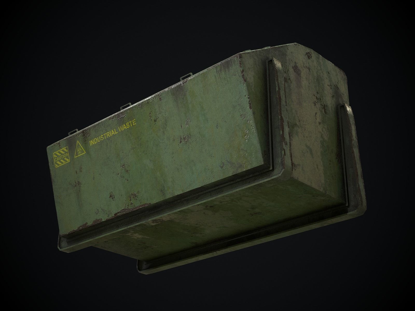 Industrial Waste Dumpster for Games Low-poly 3D model_3