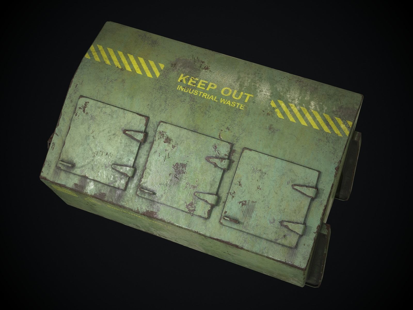 Industrial Waste Dumpster for Games Low-poly 3D model_4