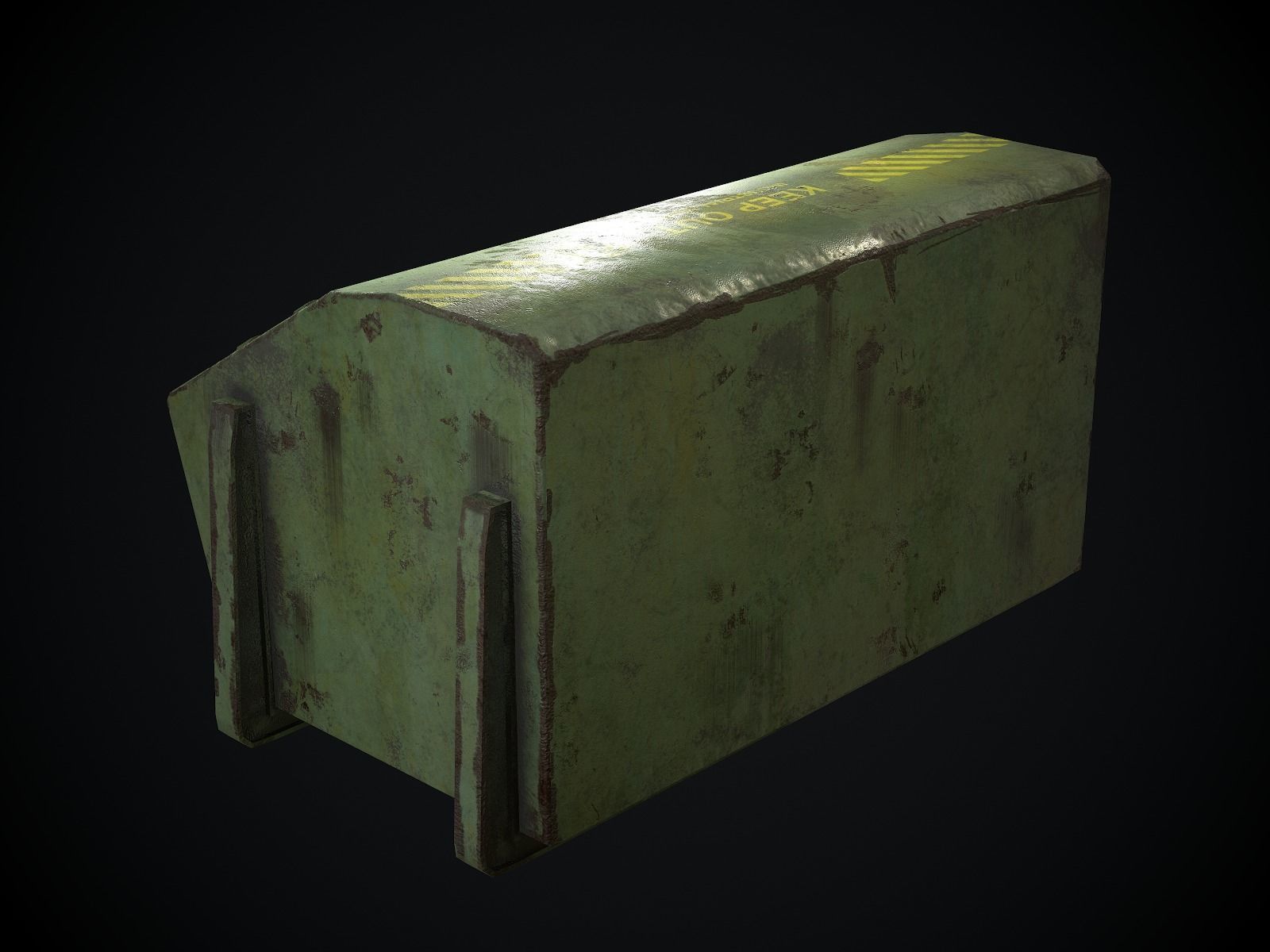 Industrial Waste Dumpster for Games Low-poly 3D model_1