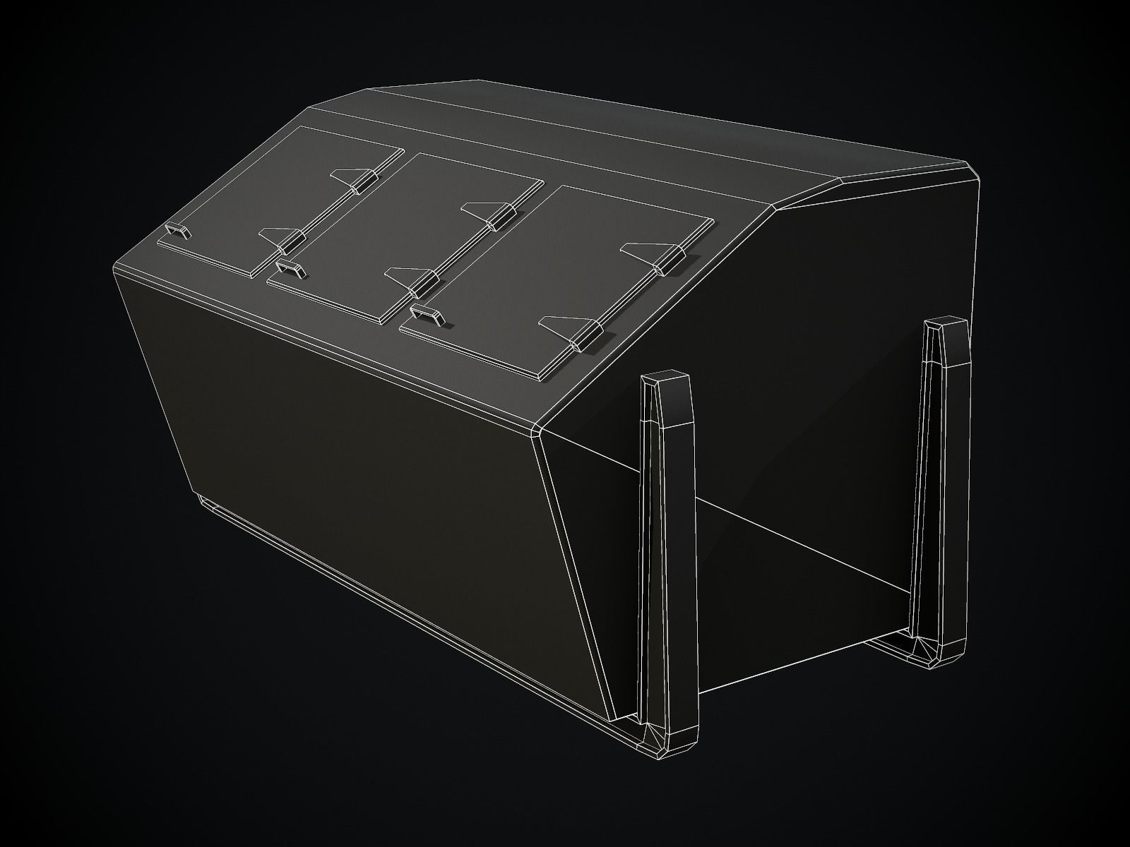 Industrial Waste Dumpster for Games Low-poly 3D model_6