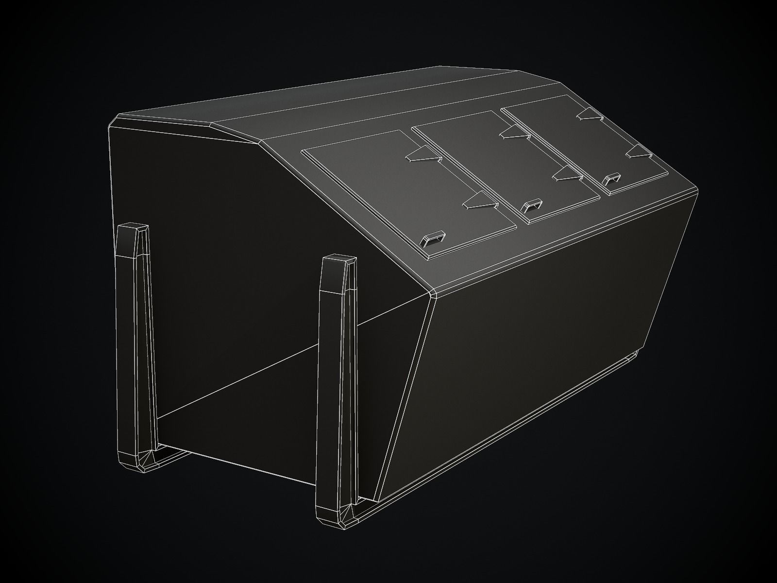 Industrial Waste Dumpster for Games Low-poly 3D model_8