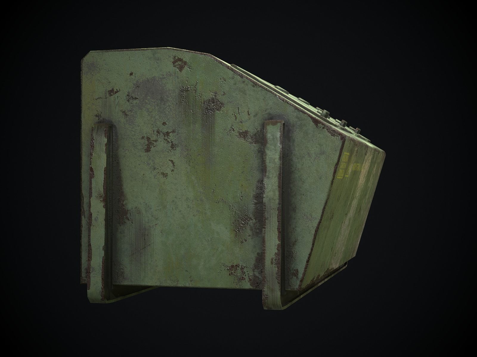 Industrial Waste Dumpster for Games Low-poly 3D model_5