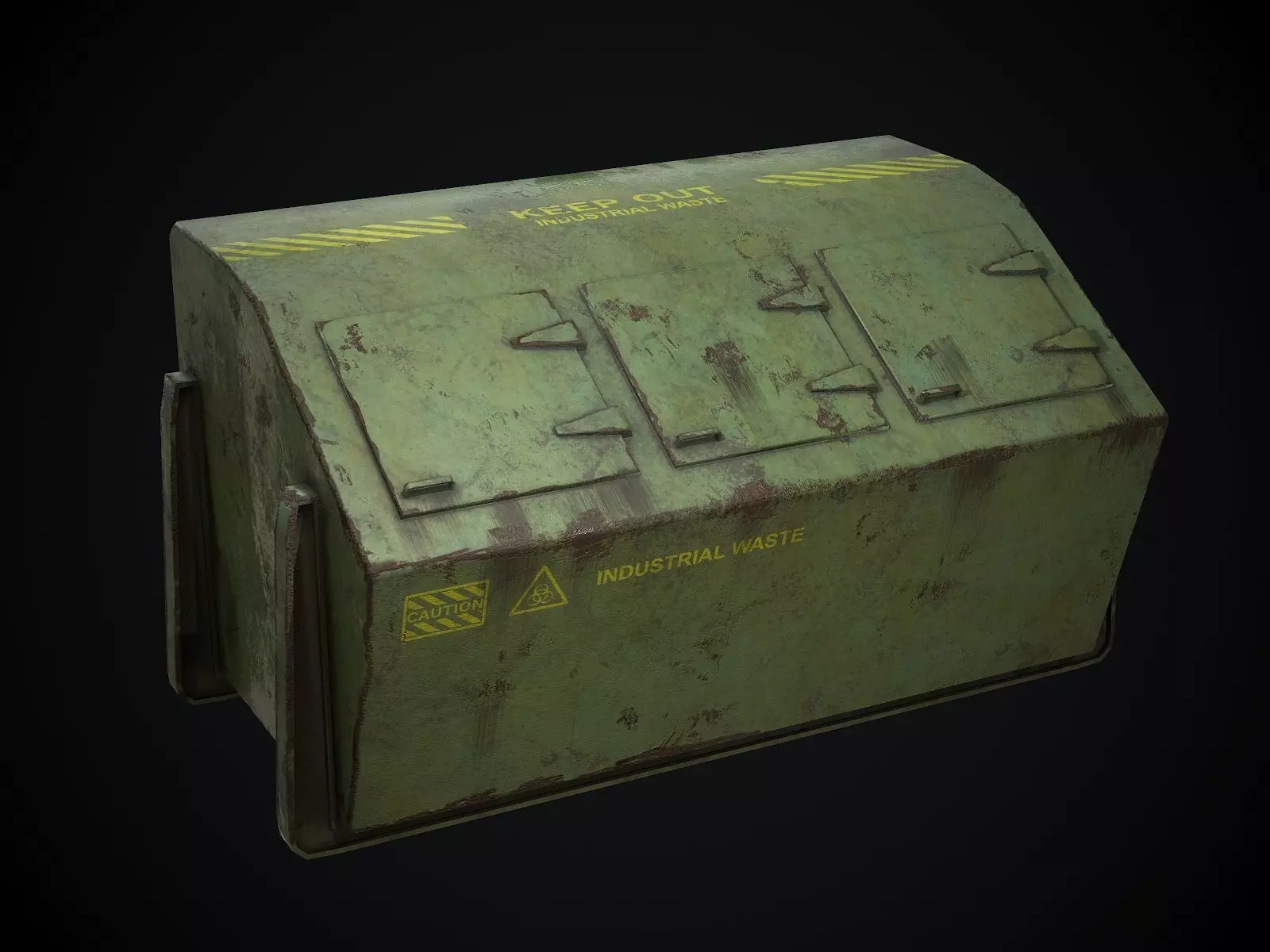 Industrial Waste Dumpster for Games Low-poly 3D model_0