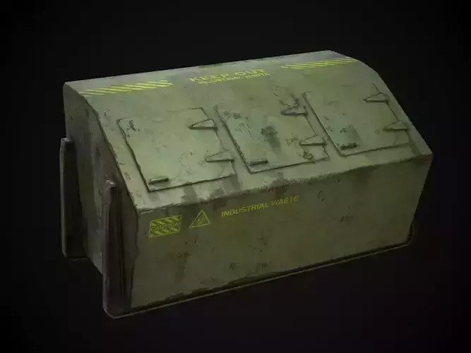 Industrial Waste Dumpster for Games Low-poly 3D model
