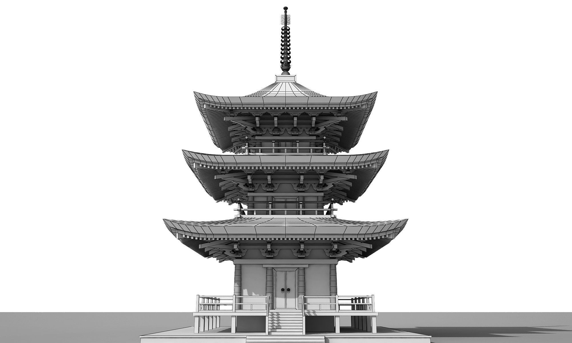 Modern temple 3D model_3