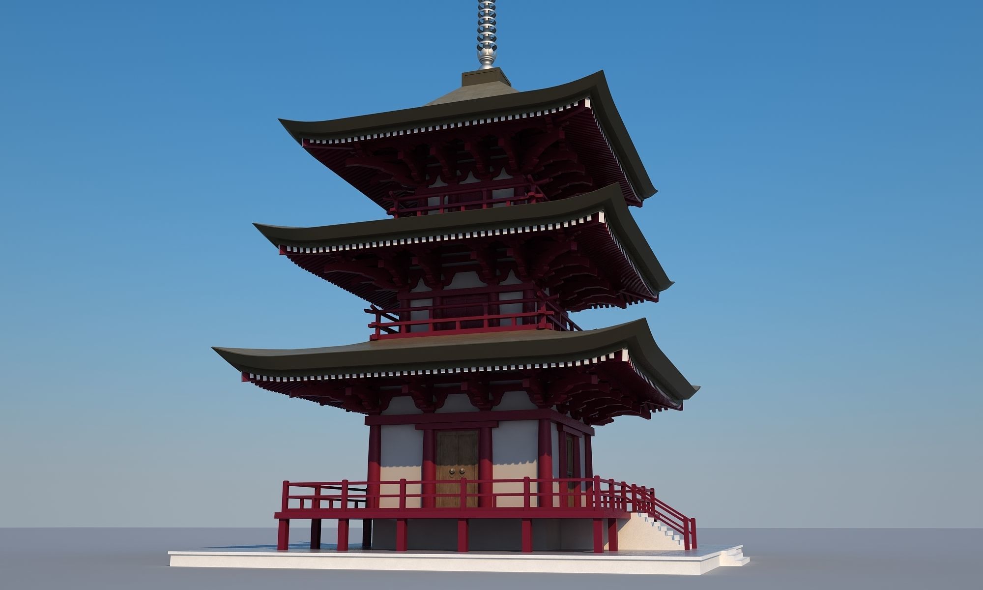 Modern temple 3D model_7
