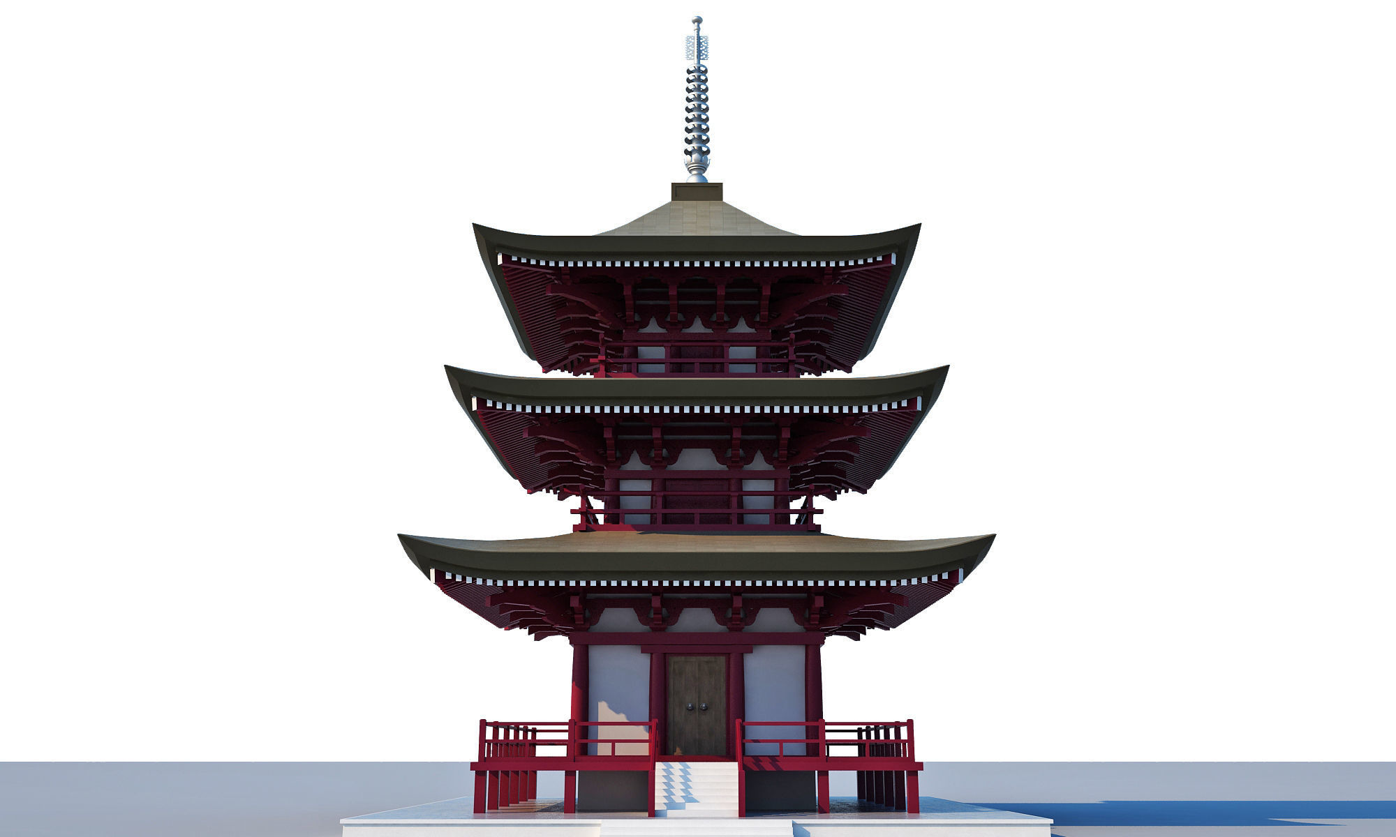 Modern temple 3D model_2