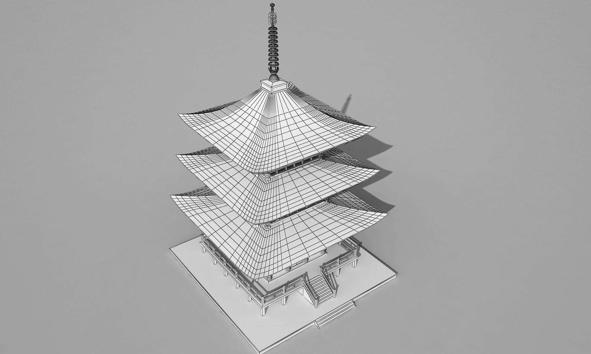 Modern temple 3D model_4