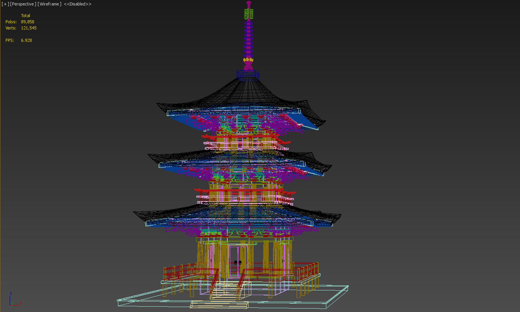 Modern temple 3D model_14