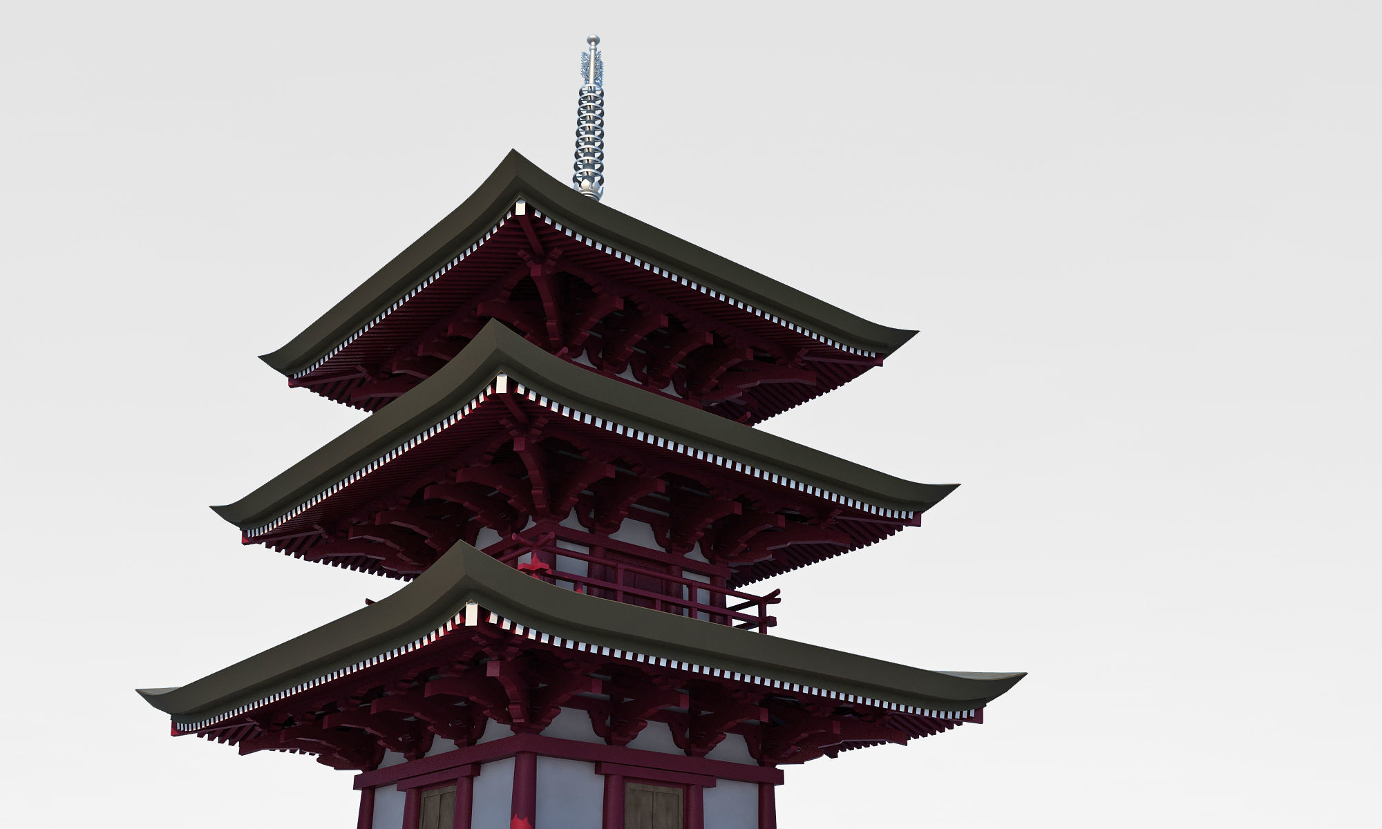 Modern temple 3D model_10