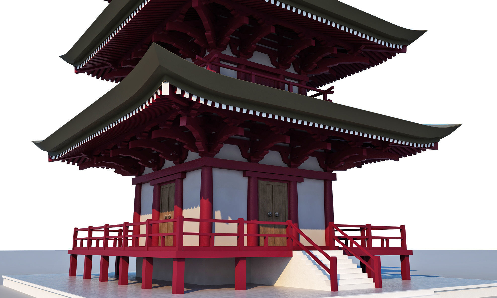 Modern temple 3D model_6