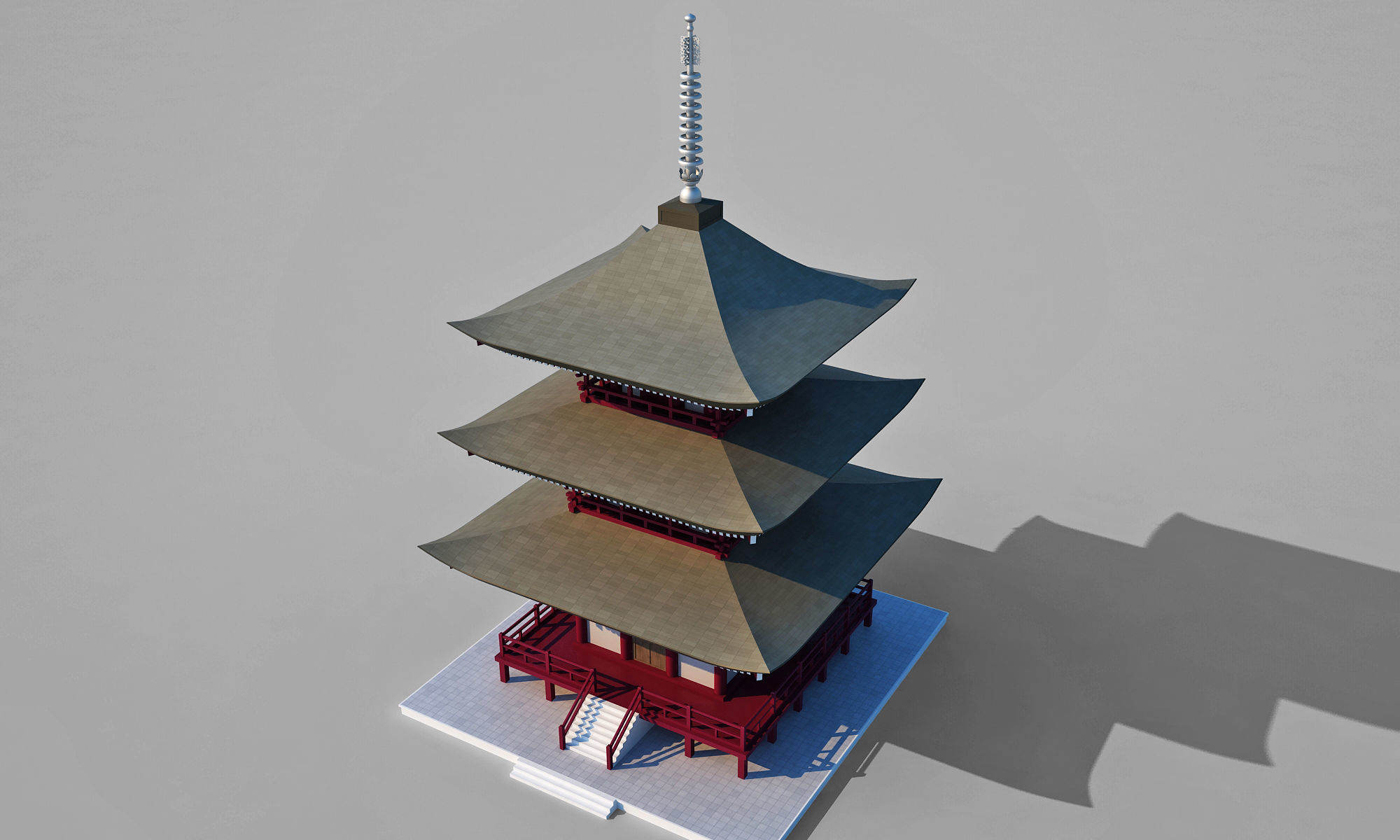 Modern temple 3D model_5