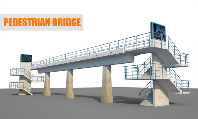 Walking Pedestrian Bridge  3D model