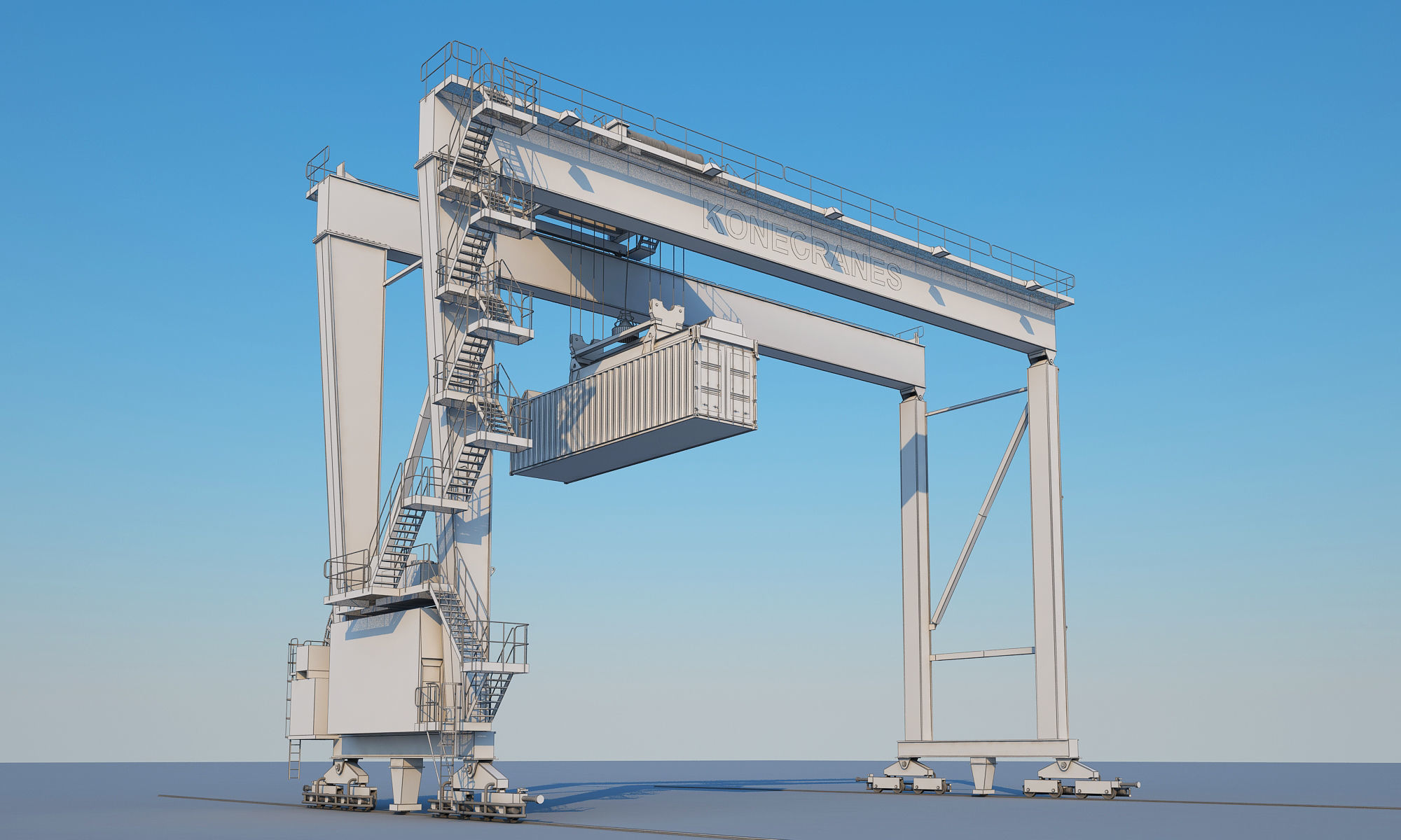 Gantry crane 3D model_2