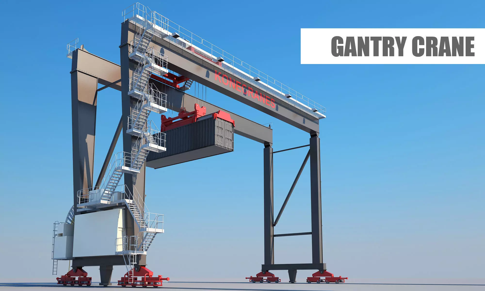Gantry crane 3D model_0