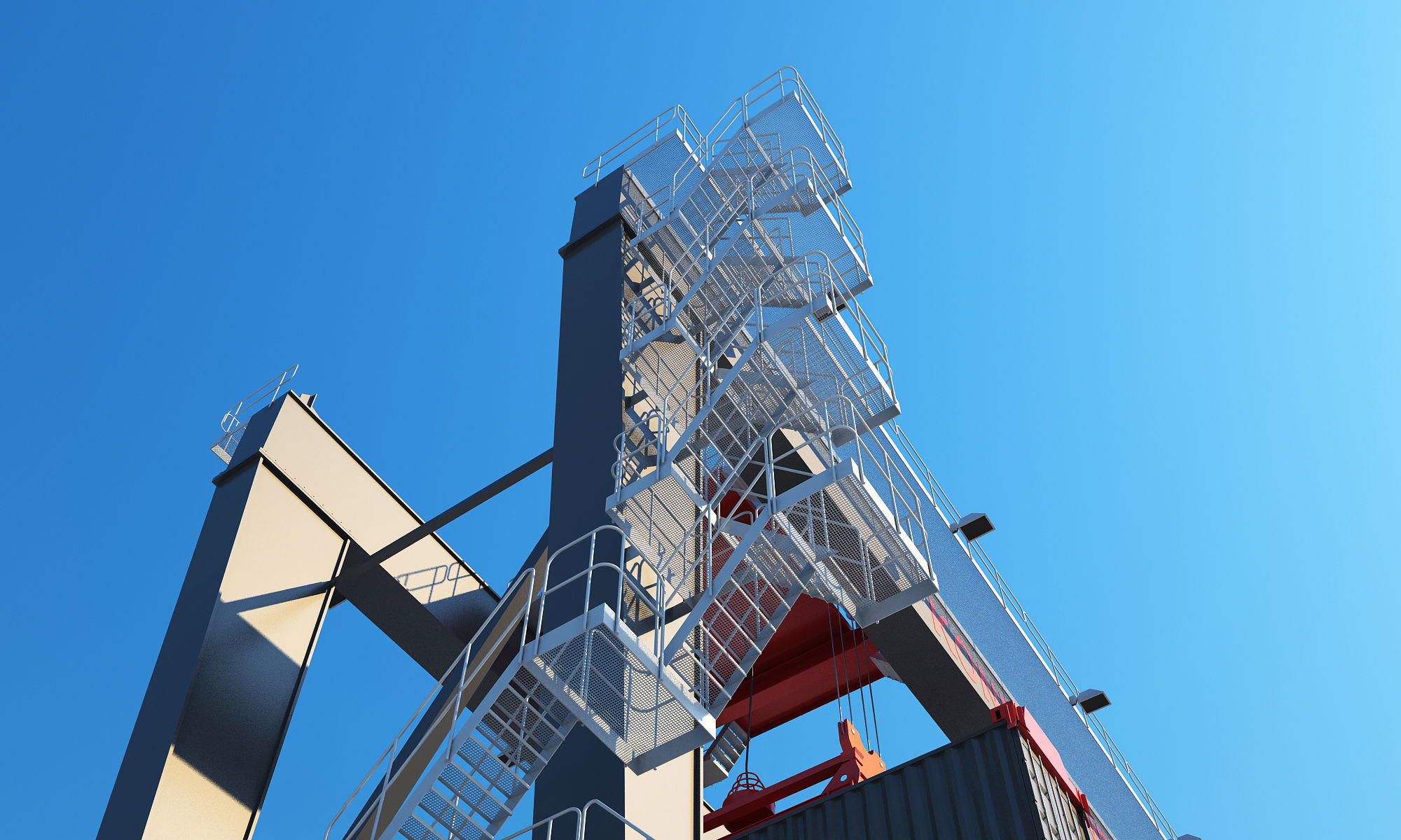 Gantry crane 3D model_8