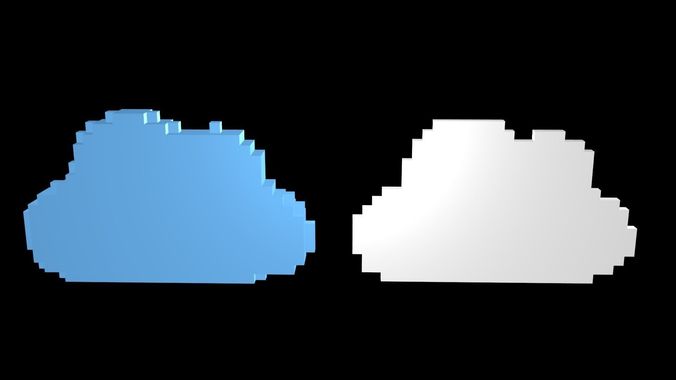 Cloud symbols voxel 3D model