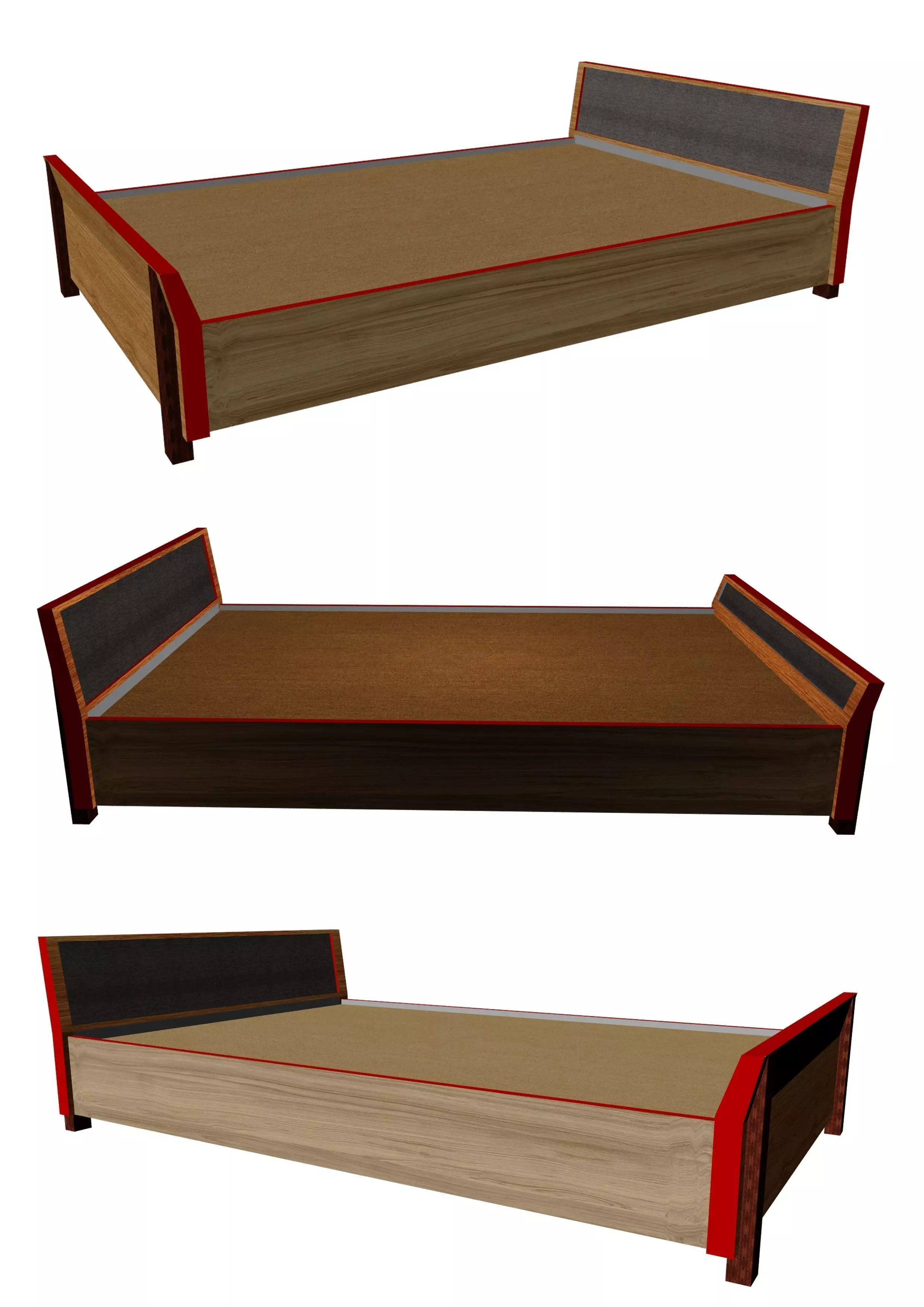 Modern Bed Free low-poly 3D model