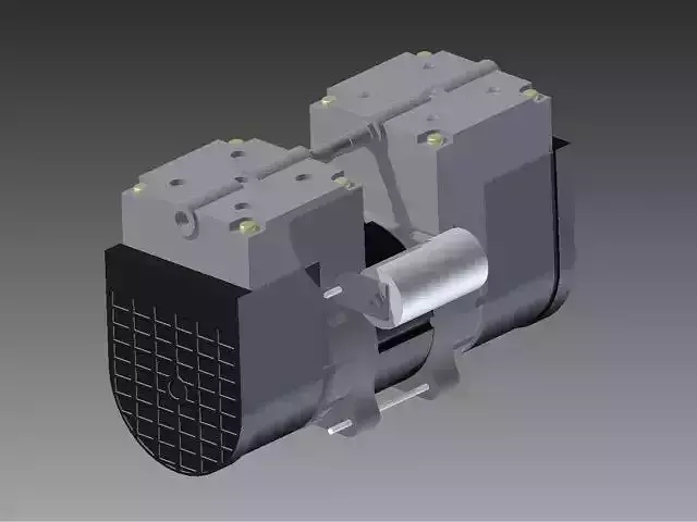 Vacuum pump double piston