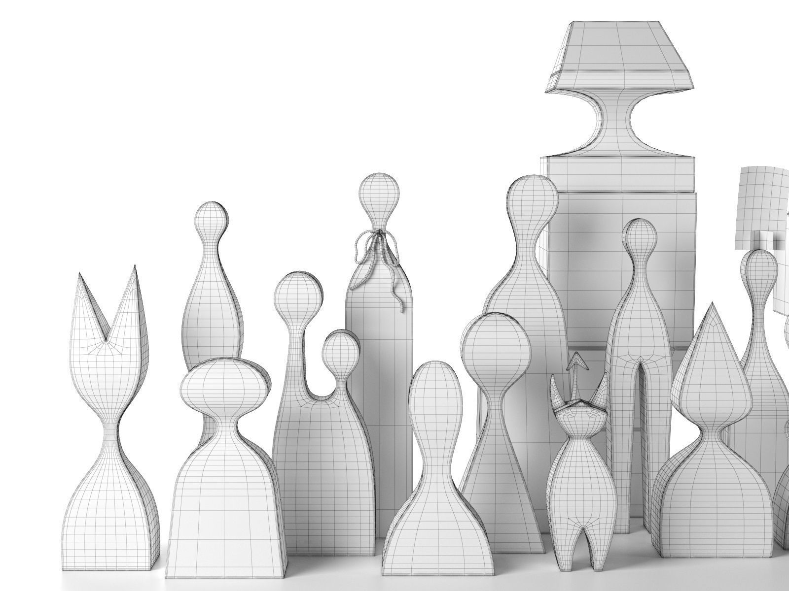 Wooden Dolls 3D model_5