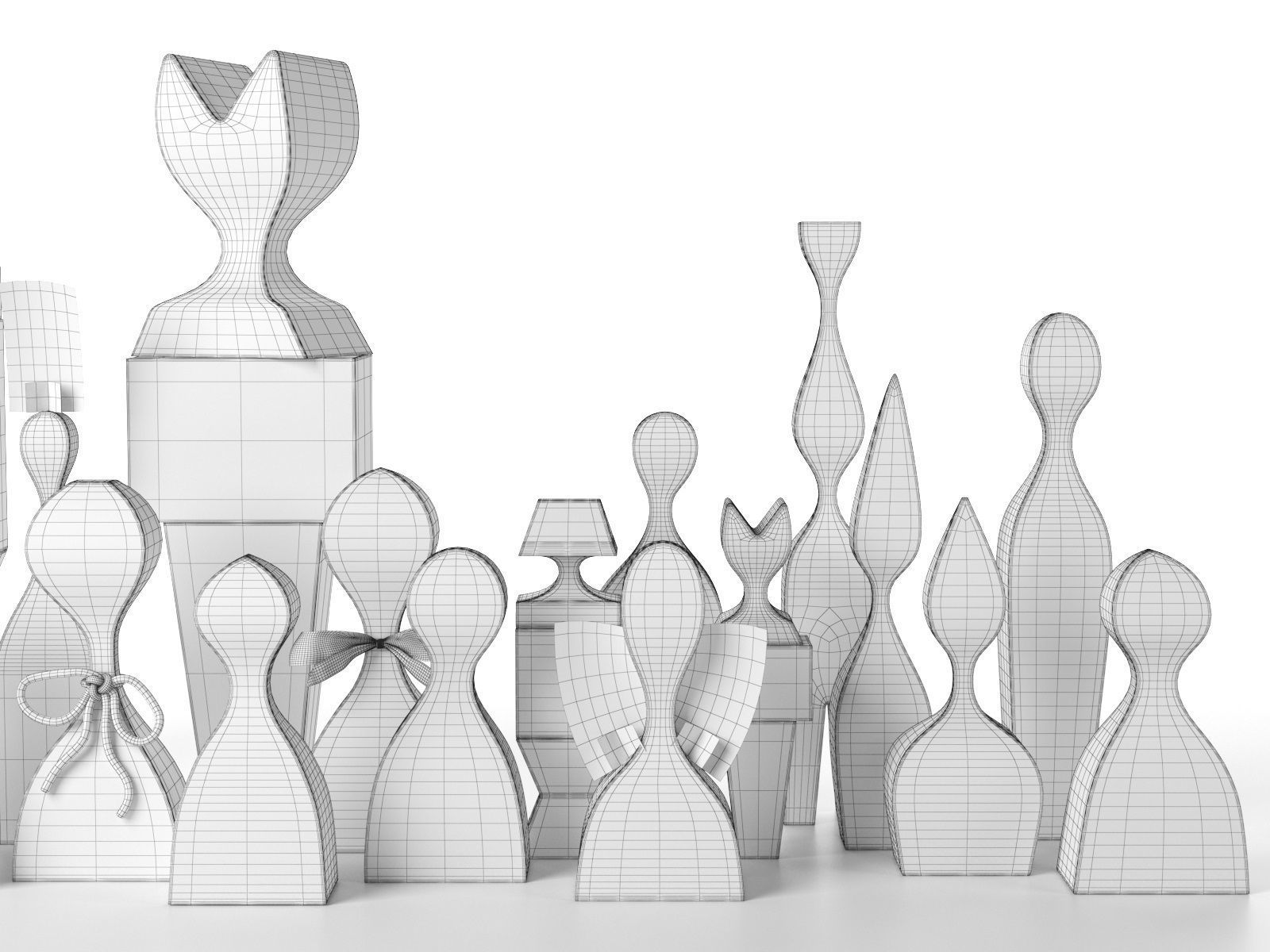 Wooden Dolls 3D model_6