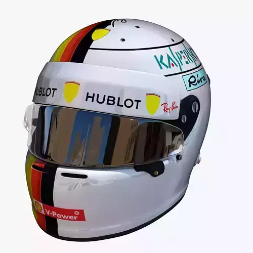 Vettel helmet 2018 Low-poly 3D model