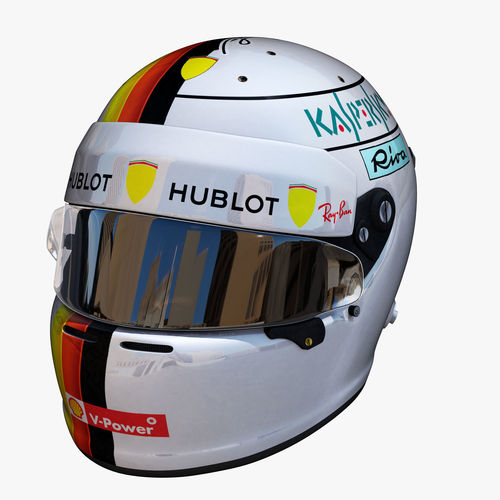 Vettel helmet 2018 Low-poly 3D model