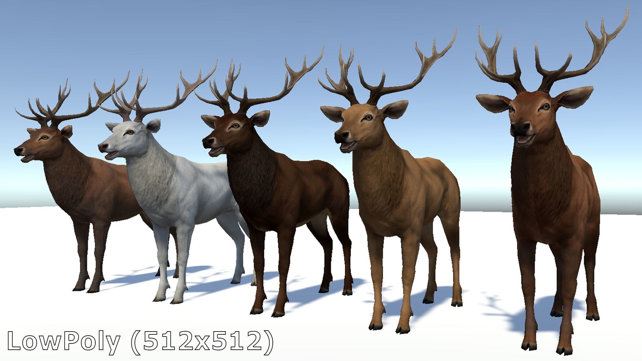 Red Deer stag  Low-poly 3D model_18