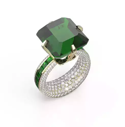 151116 R Expensive Ring with emerald 3D print model