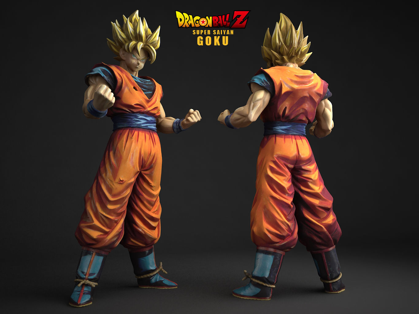 SUPER SAIYAN GOKU 2D Paint 3D model_9