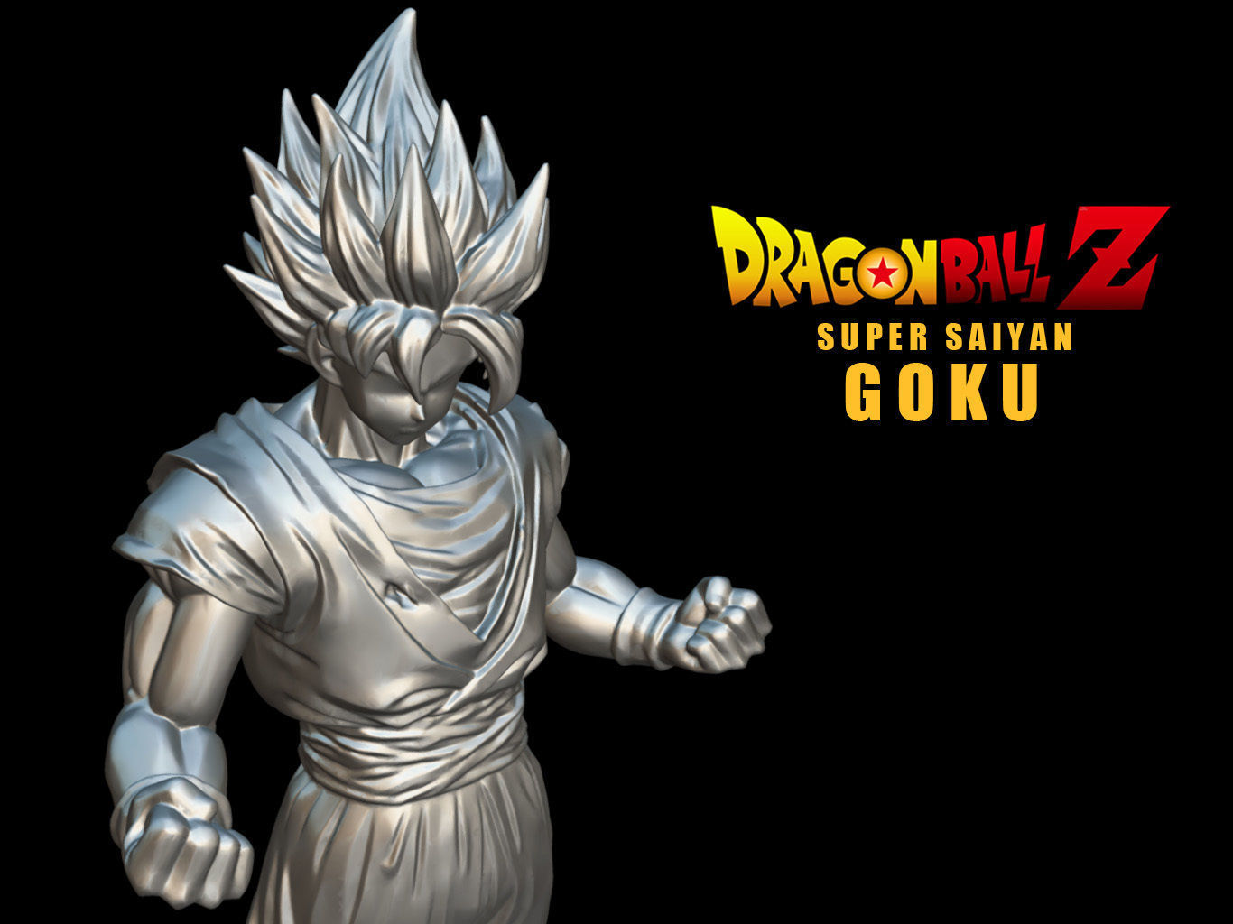 SUPER SAIYAN GOKU 2D Paint 3D model_1